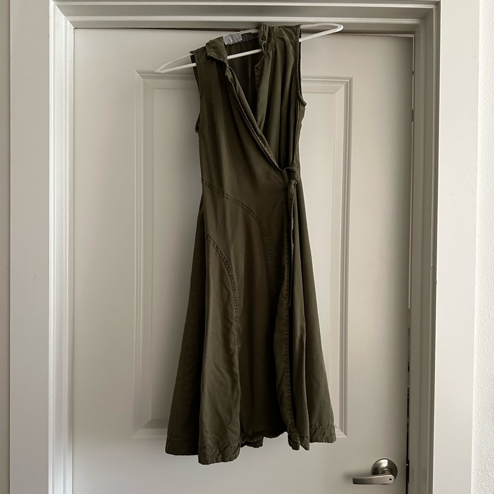 Anthropologie from the Heart of Building 13 olive green wrap dress